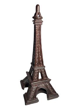 Vintage 13.50" Heavy Cast Iron Eiffel Tower Paris France Souvenir